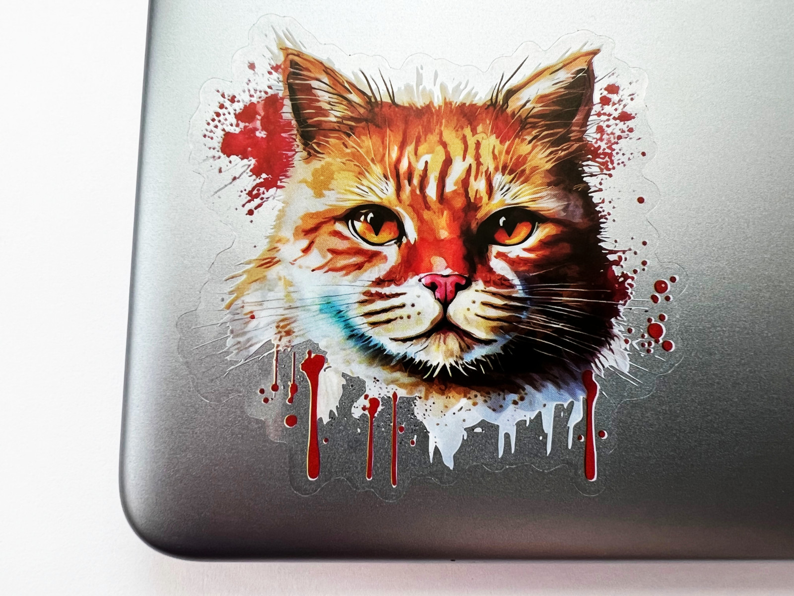 Cute Orange Norwegian Forest Cat 3 Inch Transparent Sticker Kitty Pet Decal Art