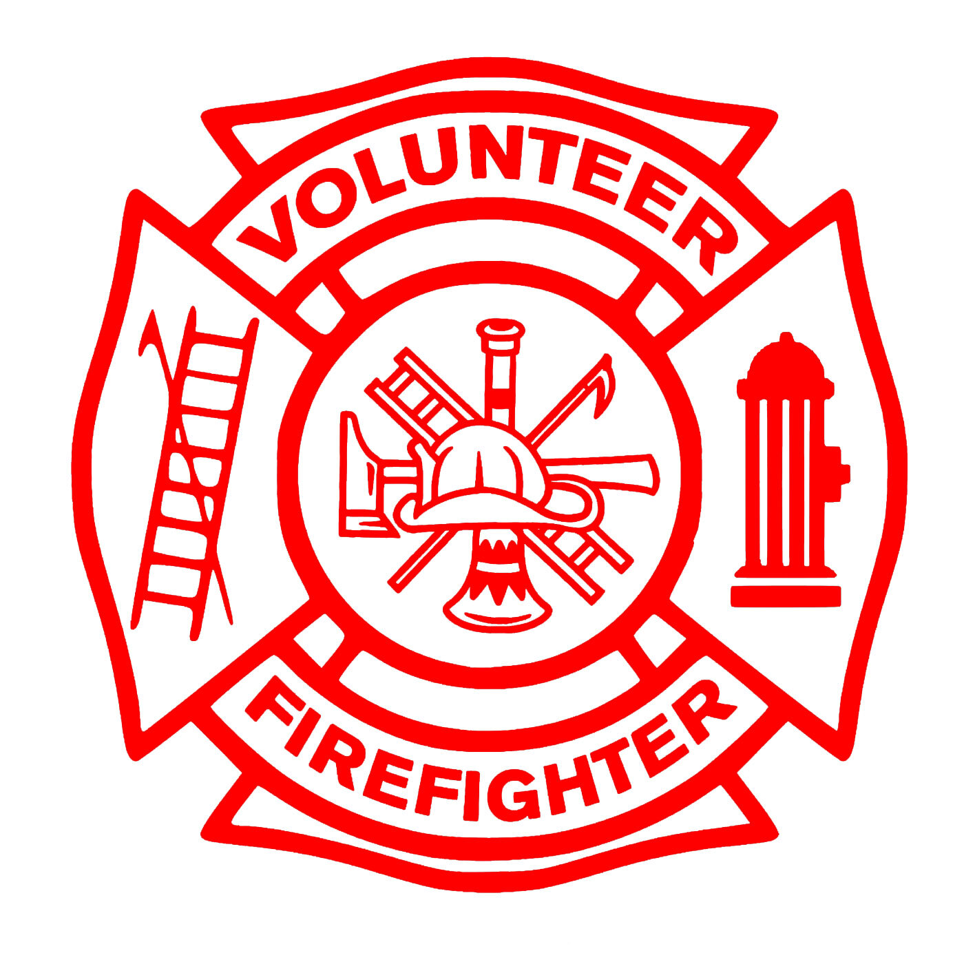 4 Pk Volunteer Firefighter Vinyl Decal Car Window Laptop Tablet Notebook Tumbler