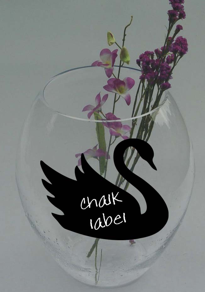 SWAN Chalkboard Vinyl Label Sticker Decals 4″h x 5″w ea. (Quantity 6)