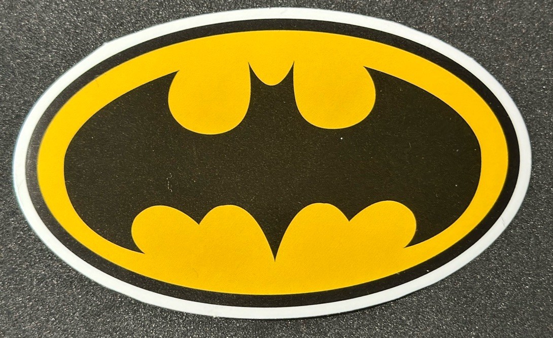 DC Batman Logo Vinyl Sticker Yellow Black Oval