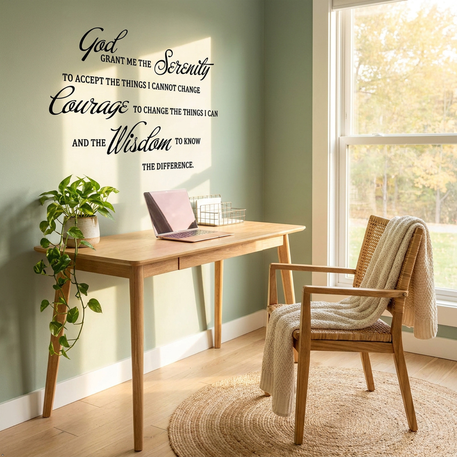 GOD Grant ME The Serenity Prayer Bible Art Quote Vinyl Wall Stickers Decal Décor