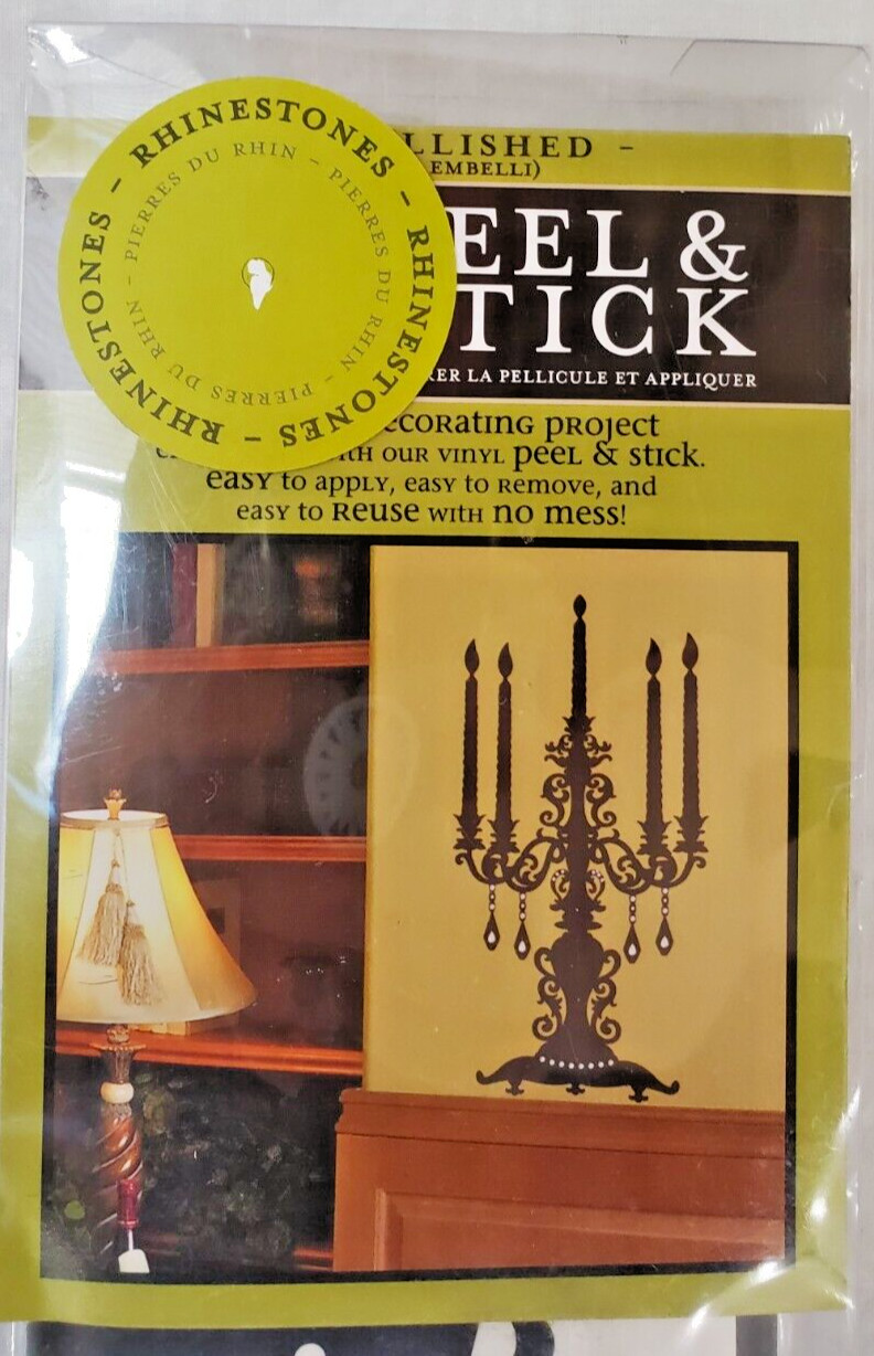 ‘Once Apon A Candelabra’ Wall Peel & Stick 23.62″ X 12.6″Decorative Rhinestones