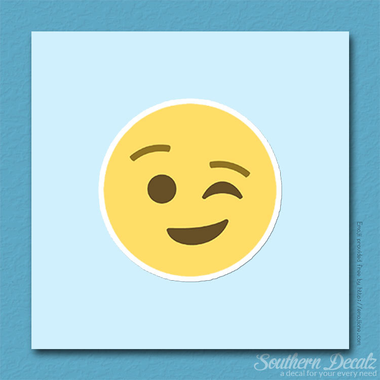Wink Face Winking Smiley Emoji – Vinyl Decal Sticker – c141 – 3.75″ x 3.75″