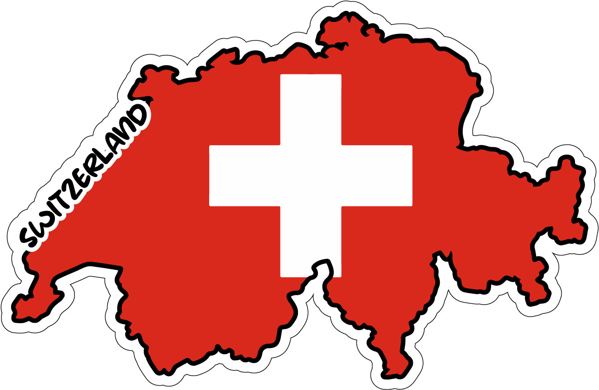 Switzerland Map Flag Sticker Decal