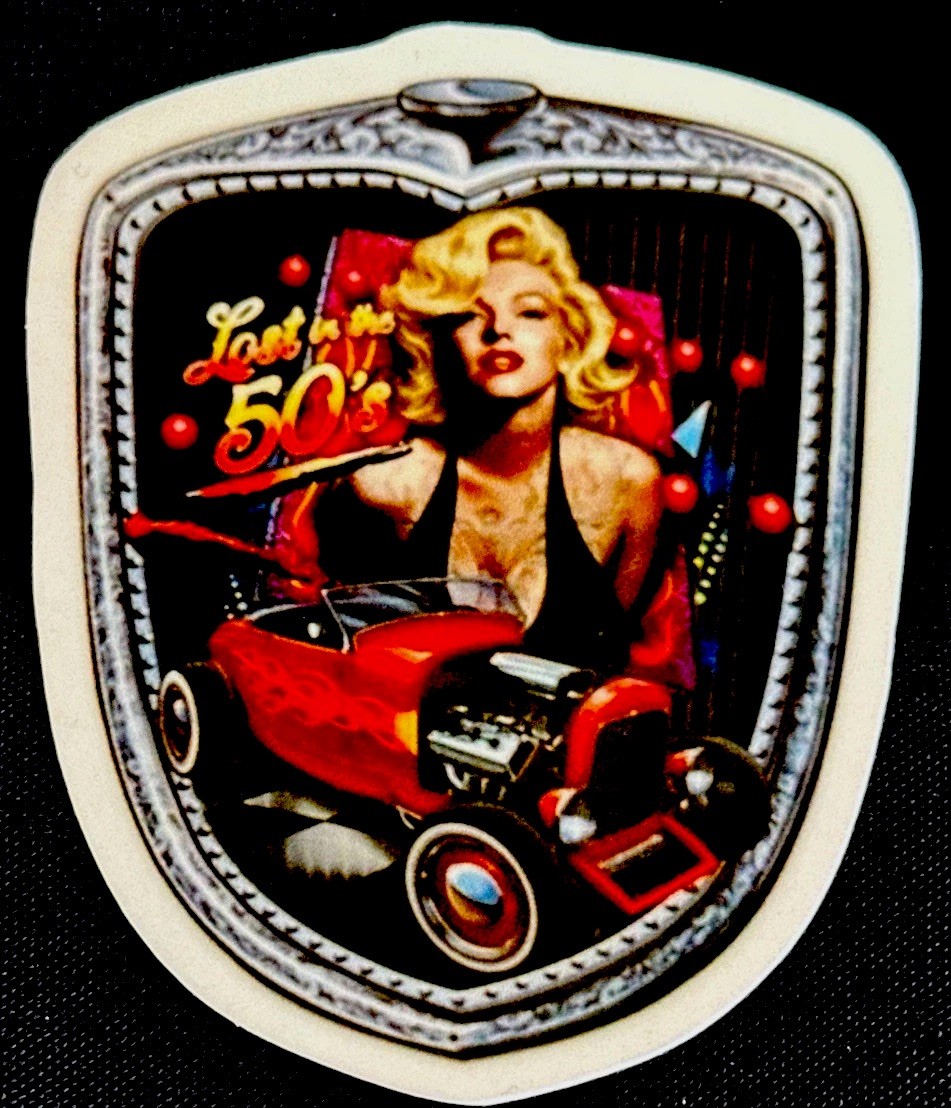 MARILYN MONROE STICKER✨💋🔥❤️‍🔥🔥💋✨GLOSSY✨50’S✨CLASSIC CAR✨SEXY & BEAUTIFUL✨❤️