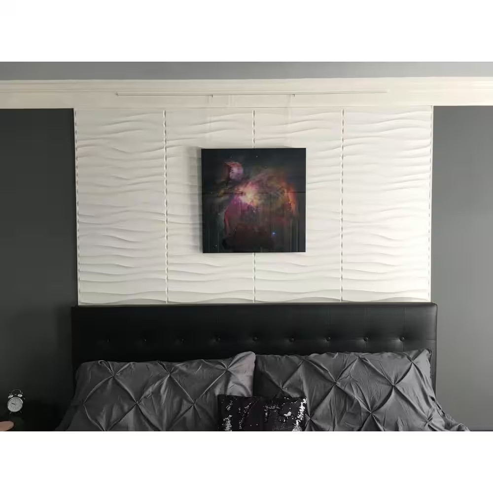 19.7 In. X 19.7 In. 33 Sq. Ft. White Downsand PVC 3D Wall Panels for Interior De