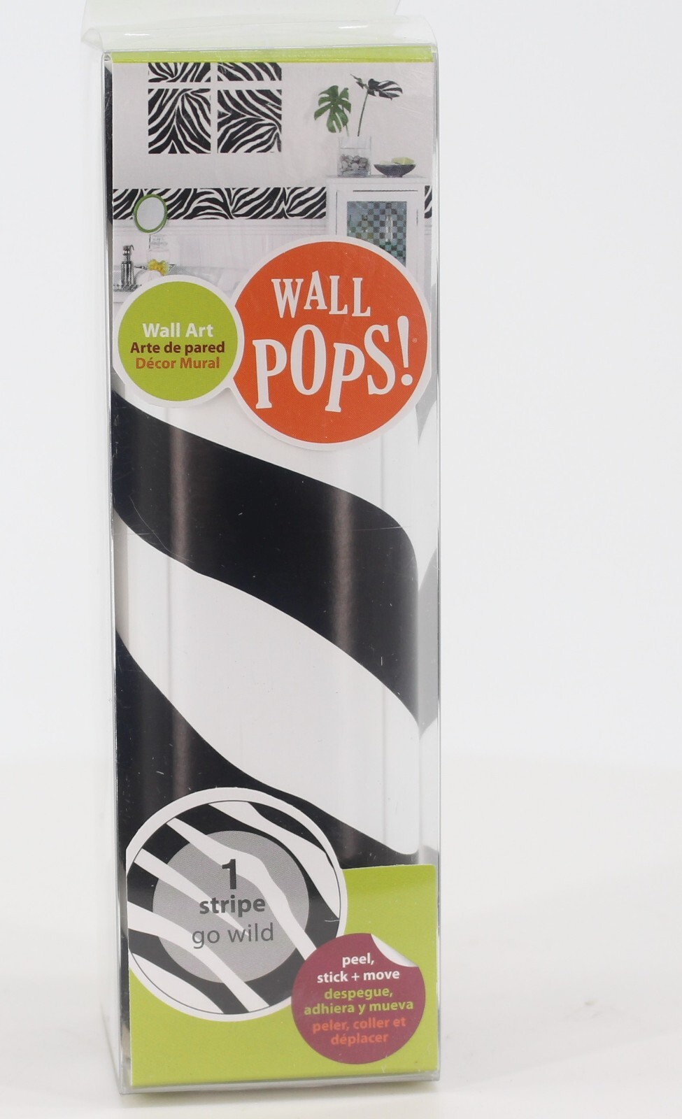 Wall Pops! Stripe Decor Art Go Wild Peel & Stick 6.5″x16ft Reusable Removable
