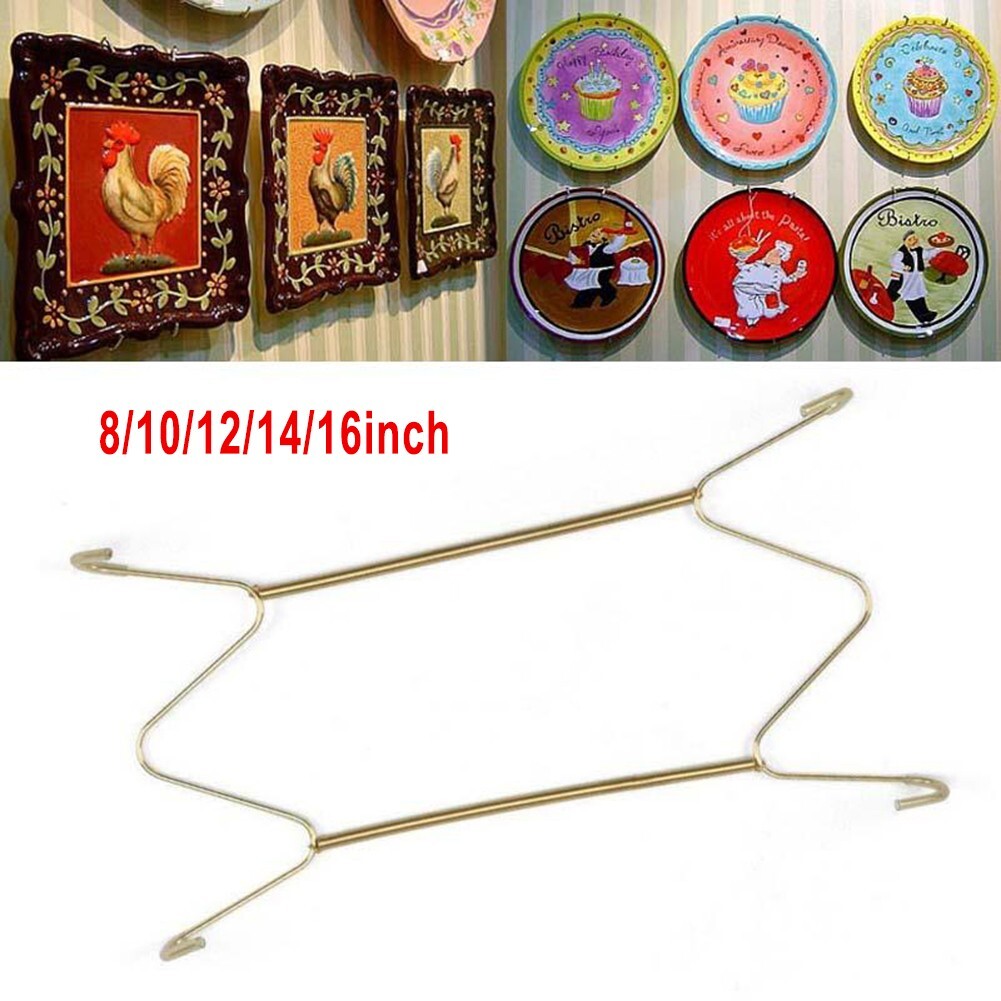 5 Sizes Wall Display Invisible Dish Hangers Adjustable Plate Spring Holder New