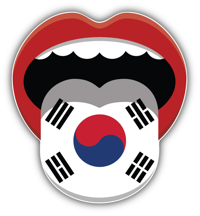 South Korea Flag Mouth Car Bumper Sticker Decal