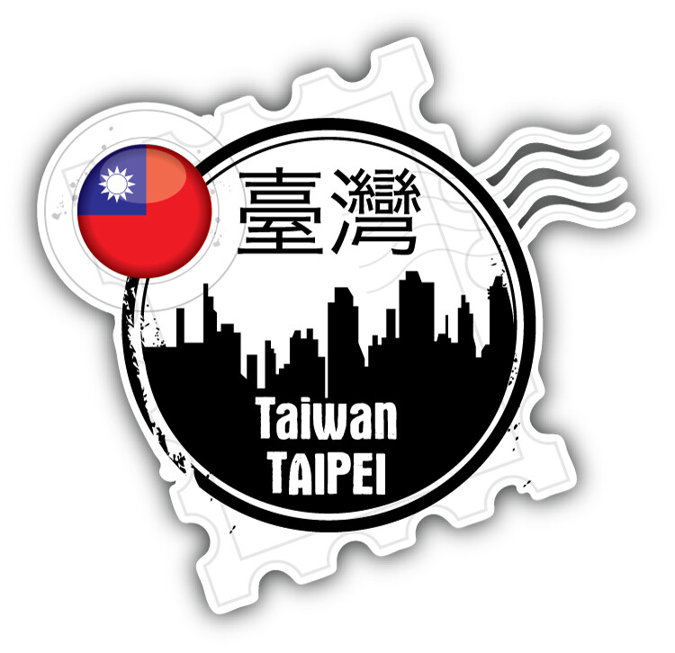 Taiwan Taipei Flag Post Stamp Car Bumper Sticker Decal