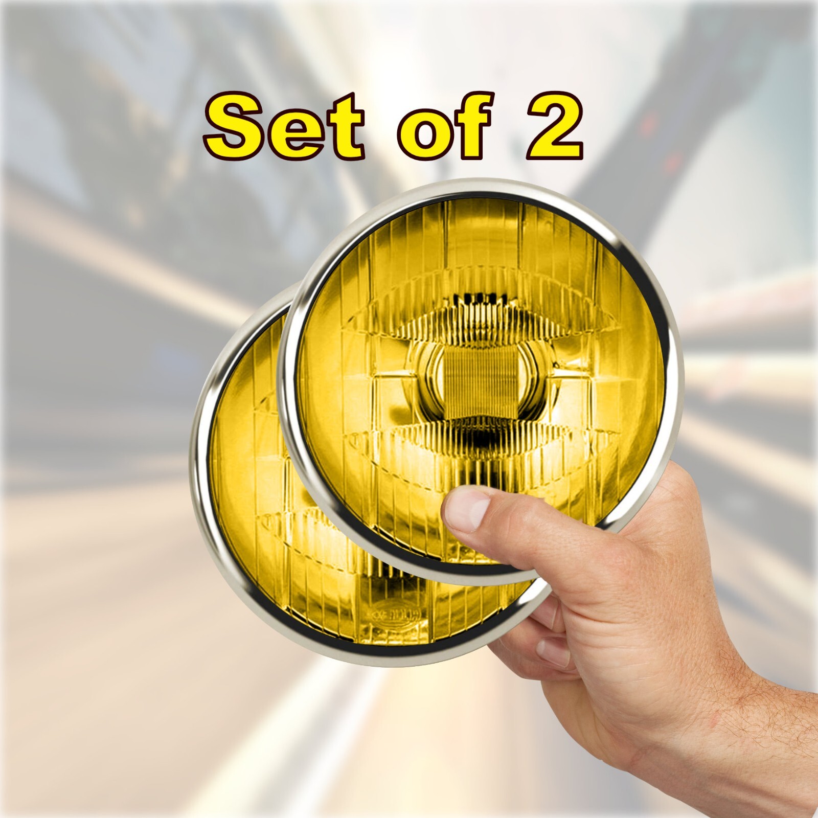 Faux Amber Fog Light – Driving Headlight Stickers Stock Cars Toys Restoration x2
