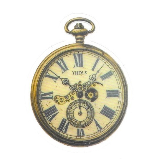Victorian Pocket Watch Sticker Transparent Vinyl Steampunk Antique Style