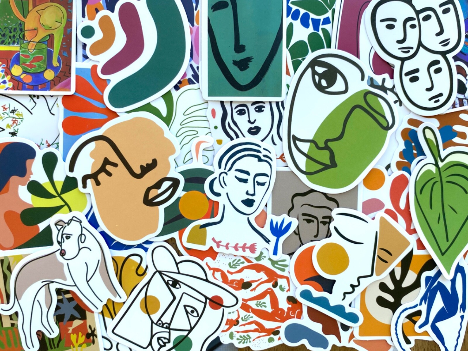 5-50 pcs Oil Painting Stickers, Trendy French Art Laptop Decals Stocking Stuffer