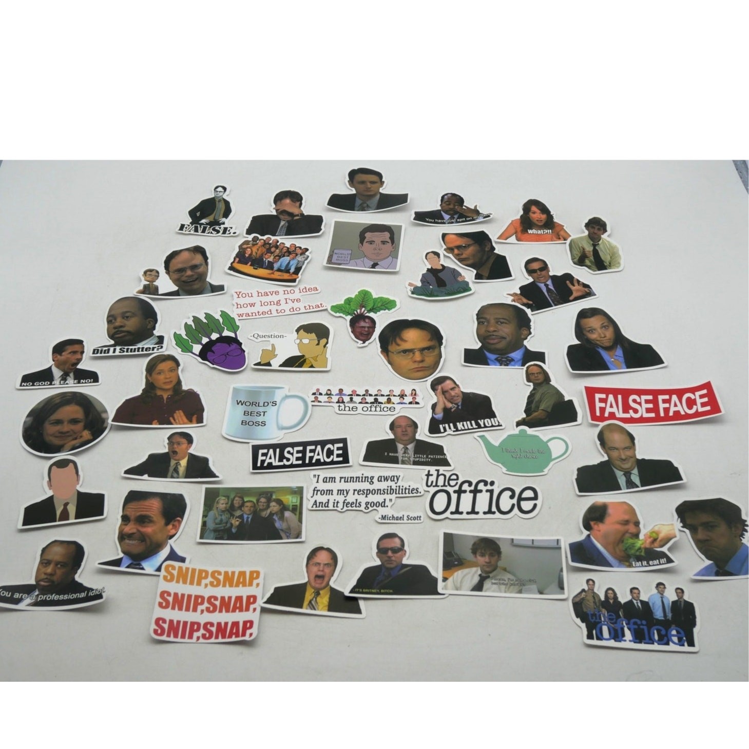 46 The Office Stickers Michael Dwight Jim Stanley Kevin Vinyl Laptop Bottle