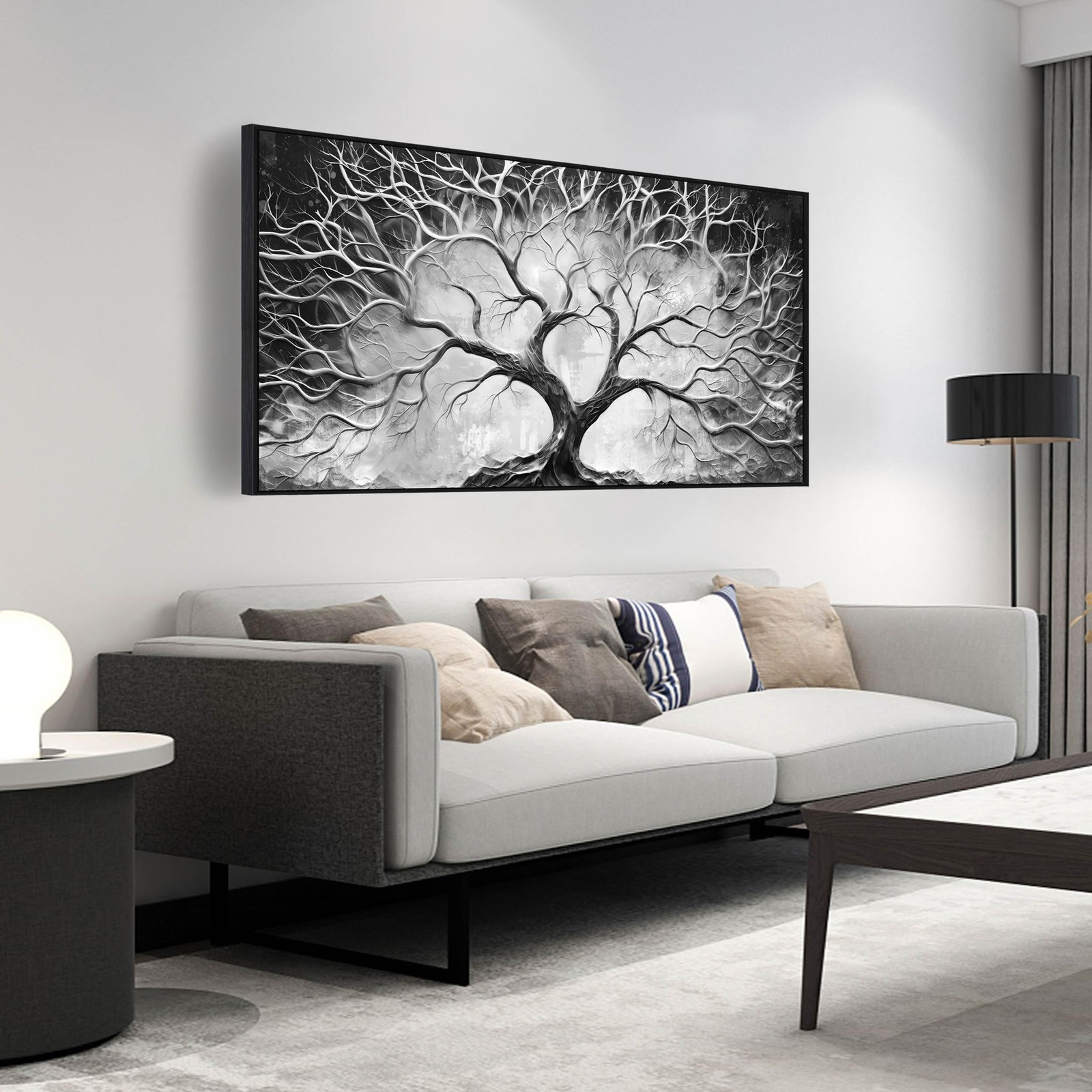 Black and White Wall Art for Bedroom – Black Framed Tree Canvas Wall Art for …