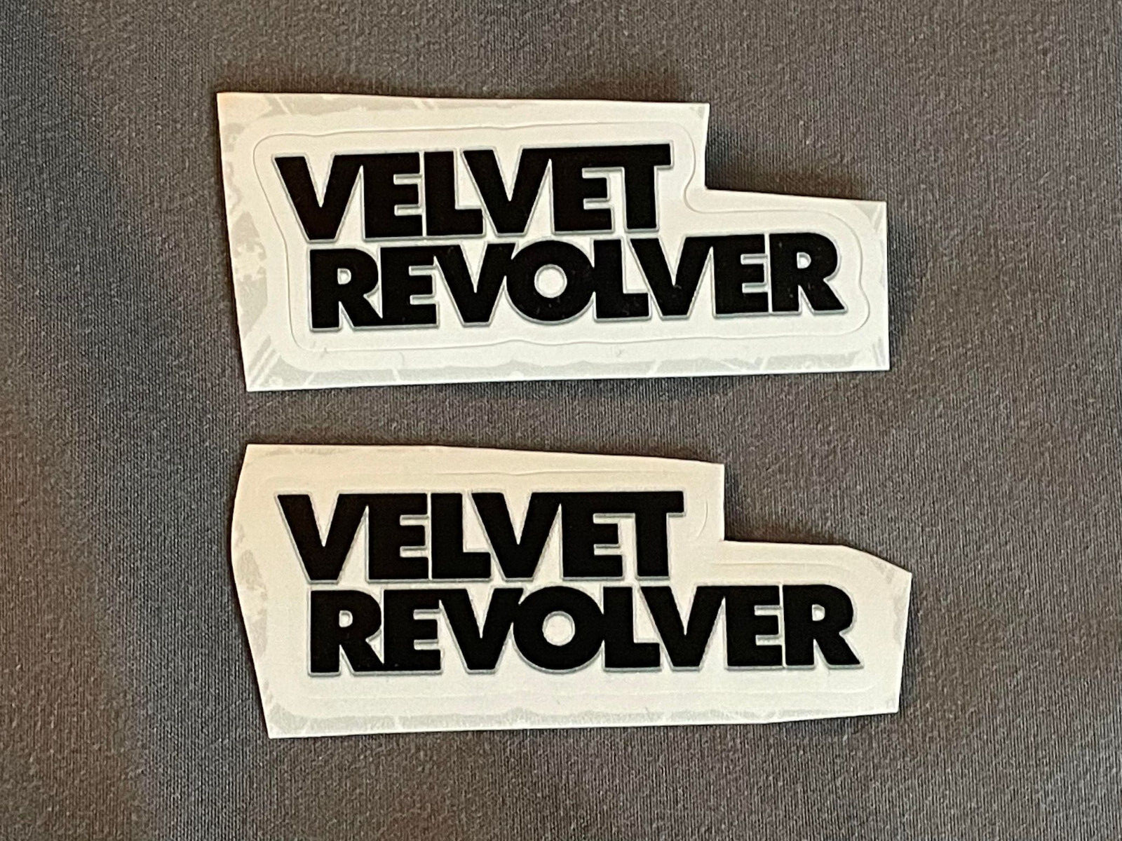 Lot of 2 VELVET REVOLVER 7/8″ x 2 3/8″ Band Logo STICKERS Black White FAST! FREE