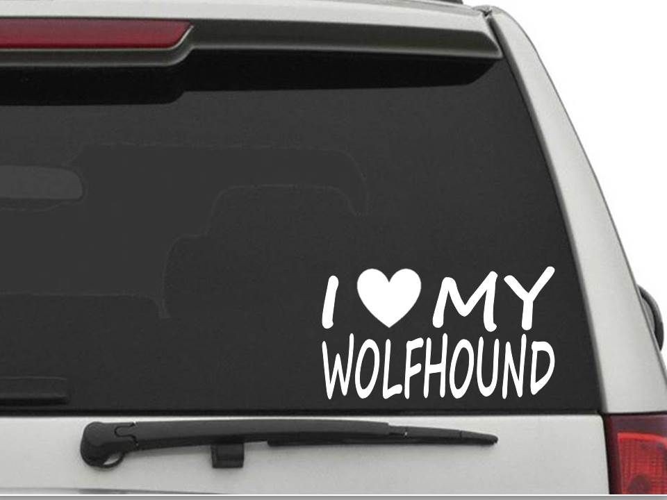 I LOVE MY WOLFHOUND Sticker Decal FREE SHIPPING Car Truck HEART CW1595