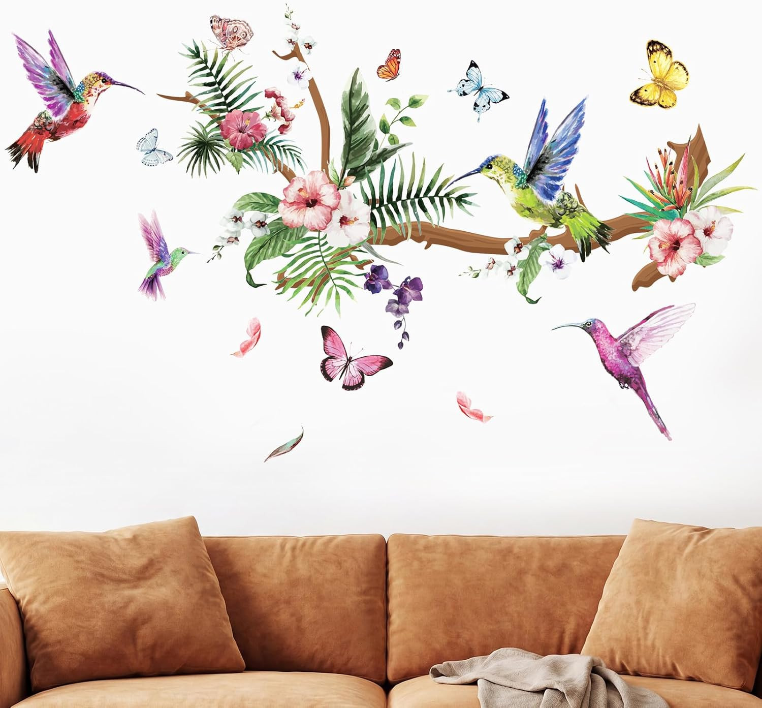 Hummingbird Wall Decals Peel Vinyl Sticker for Bedroom Living Room Window | Humm