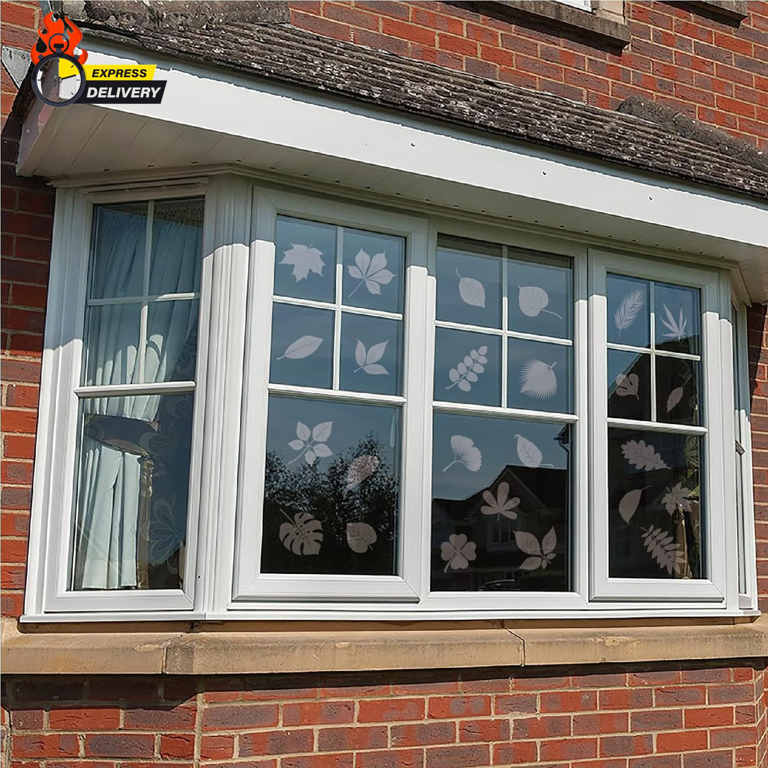 Window Decals for Bird Strikes,52 Pieces Large Leaf Shape anti Collision Window