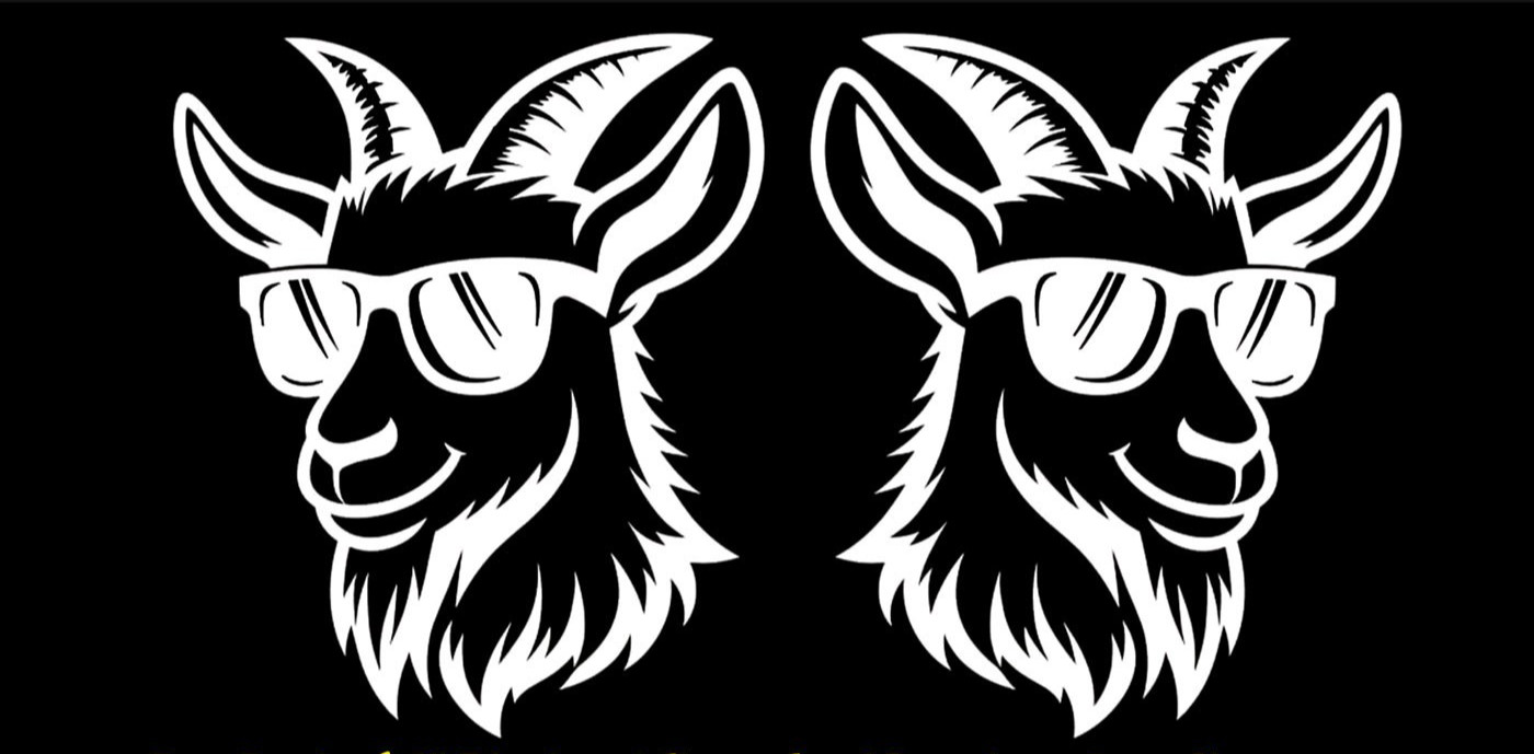 One Cool Goat Sunglasses 2 Pk 5″ Vinyl Decals Car Truck Window Any Flat Surface