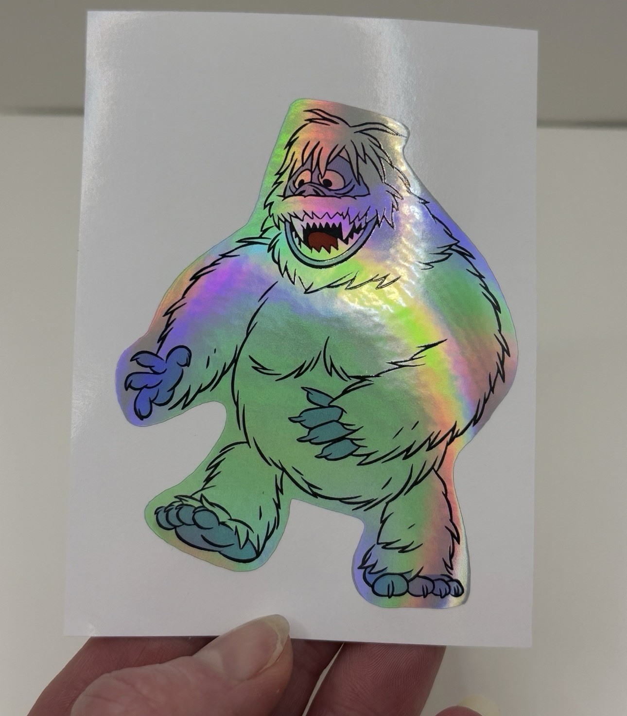 HOLOGRAPHIC METALLIC LASER YETI ABOMINABLE SNOWMAN RUDOLPH 3” VINYL STICKER