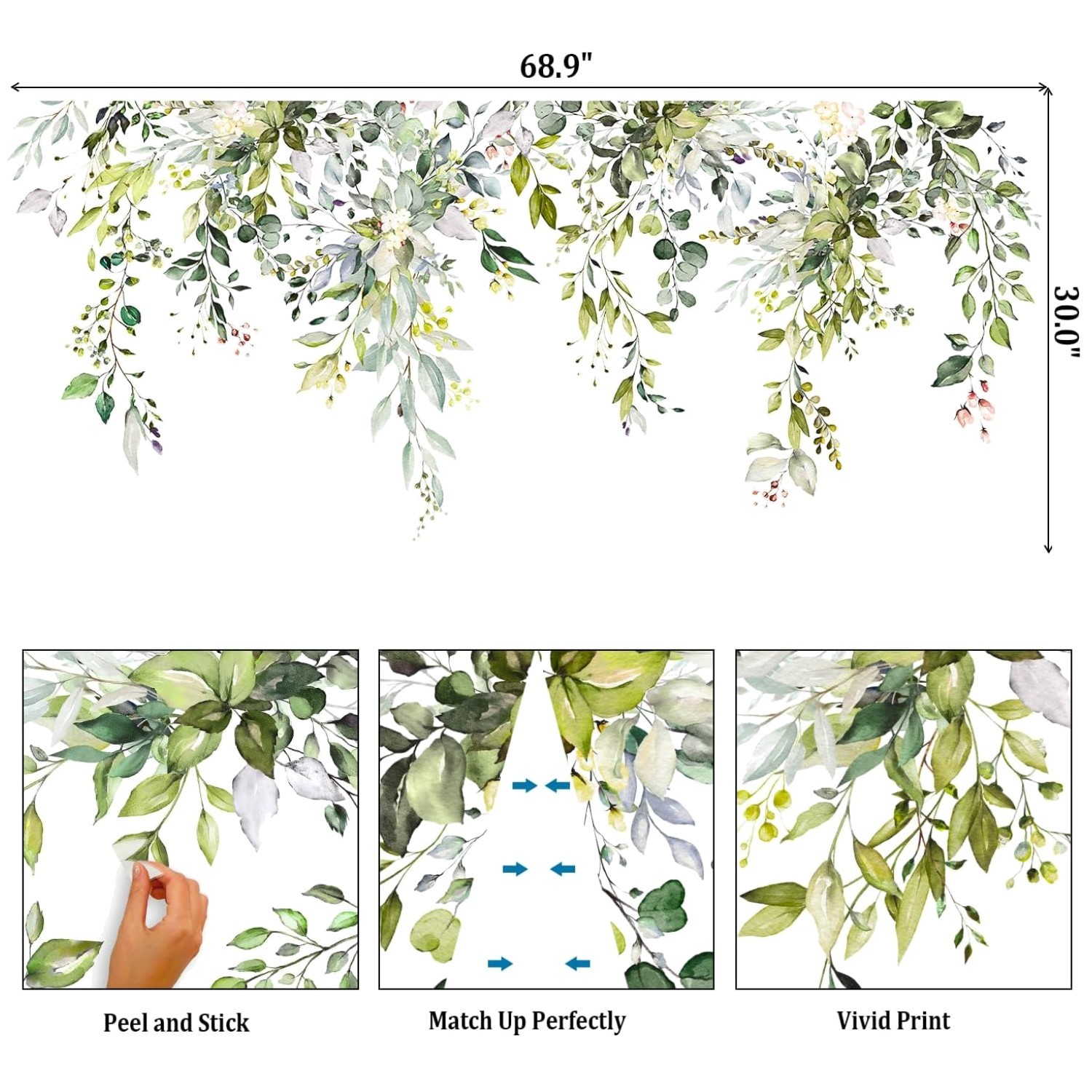 Floral Flowers Wall Stickers – Large Peel and Stick Decals