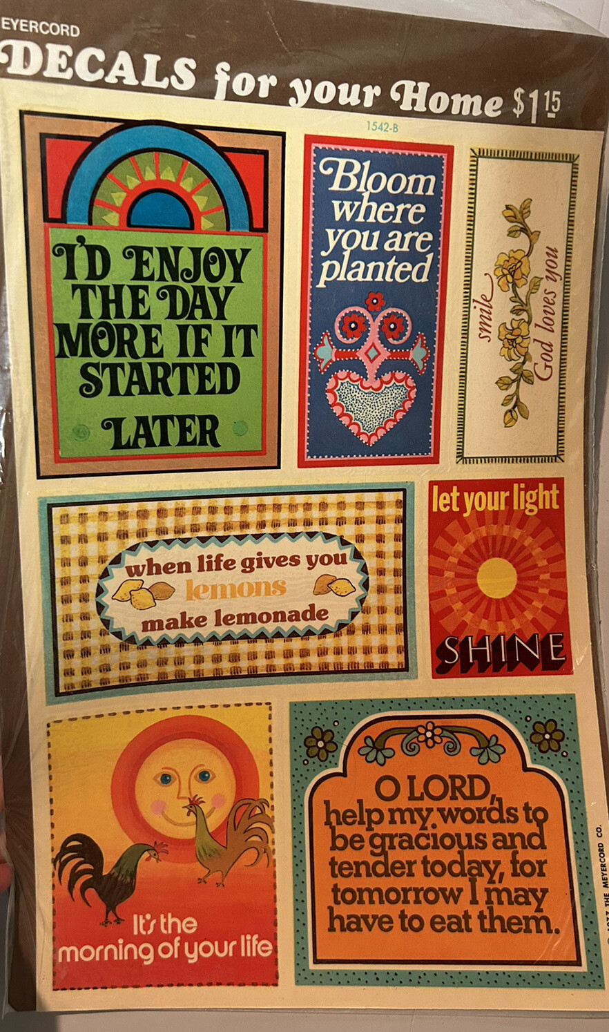 Vintage 1970’s Decals Sayings Inspirational Religious Retro