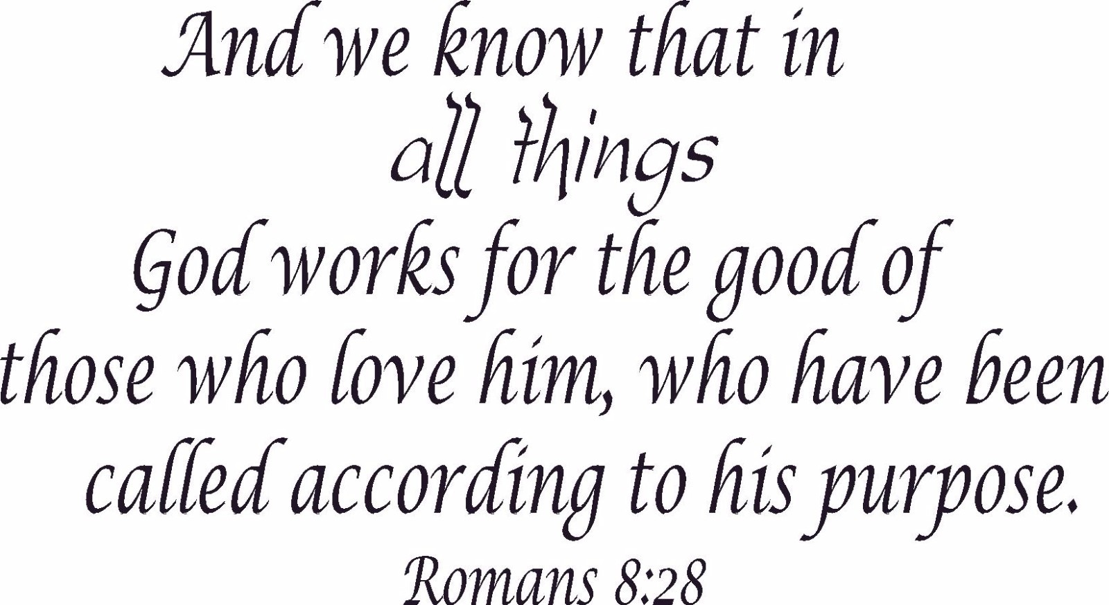 Romans 8:28 8″x22″ Bible Verse Wall Decal by Scripture Wall Art – Decor