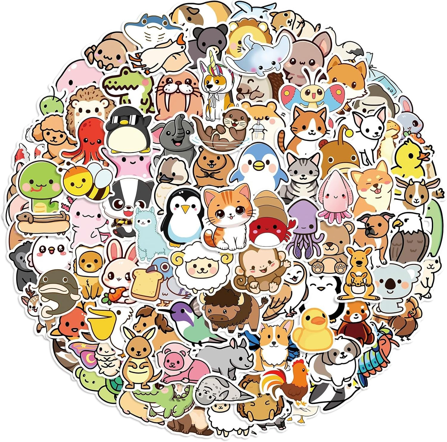 Animal Stickers for Kids, 100PCS Vinyl Stickers Bulk for Waterbottle Laptop Scra