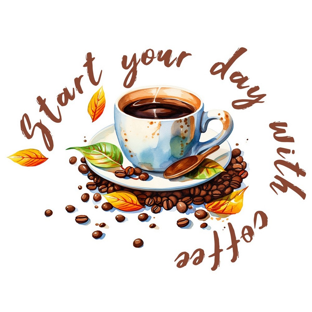 Coffee Cup Wall Stickers Restaurant Background Decoration Mural for Cafe2007