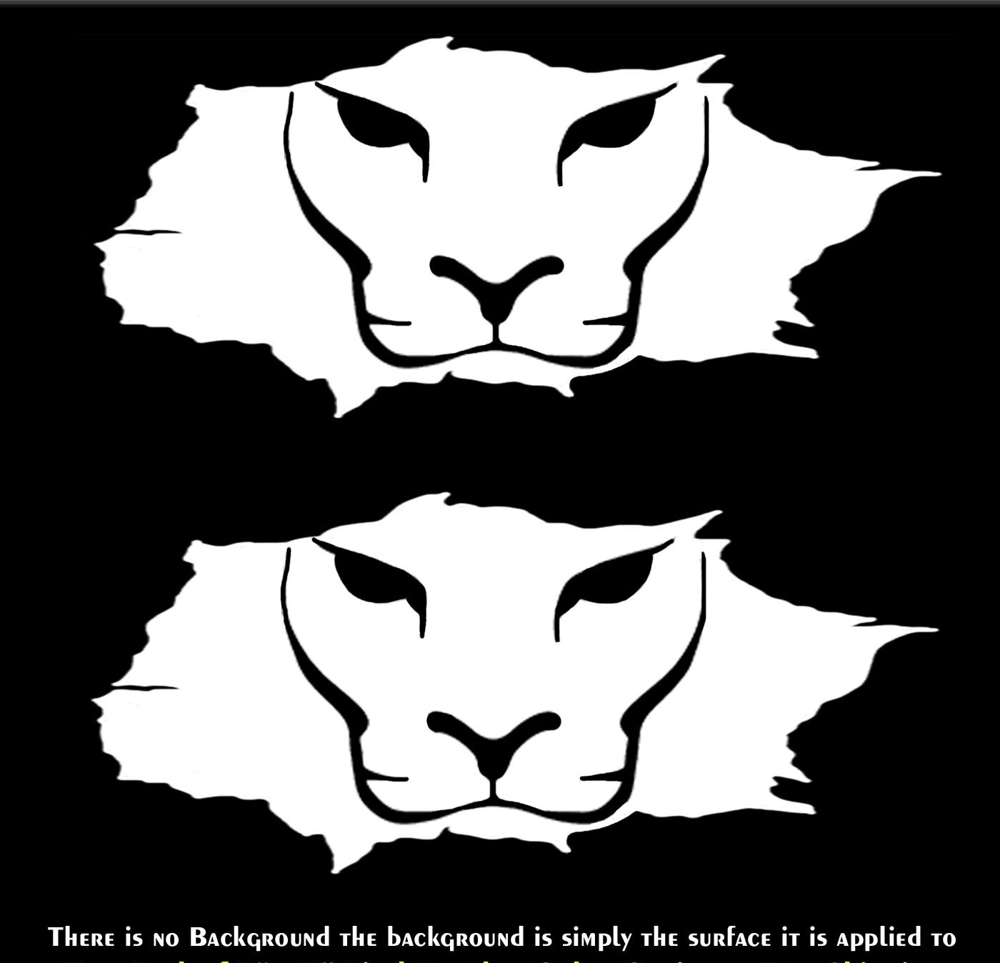 Cougar Eyes Peeking Two Pk of 7″ Vinyl Decals Vehicle Window Any Flat Surface