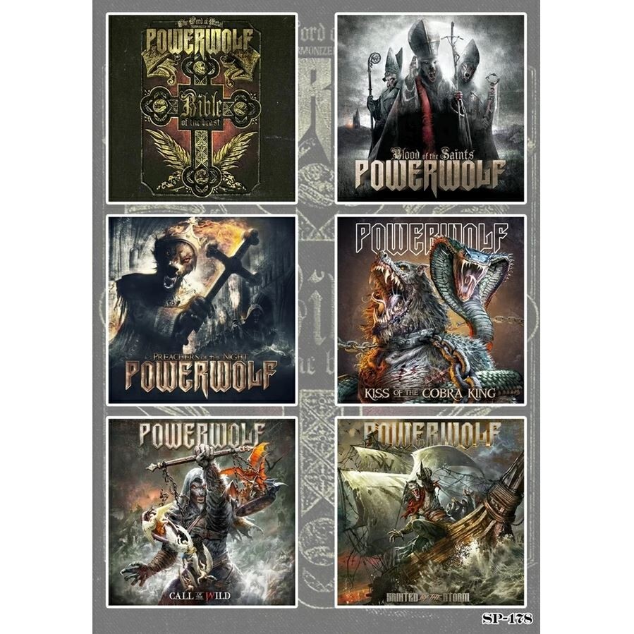 Powerwolf Album Covers Sticker Pack | German Power Heavy Metal Music Band