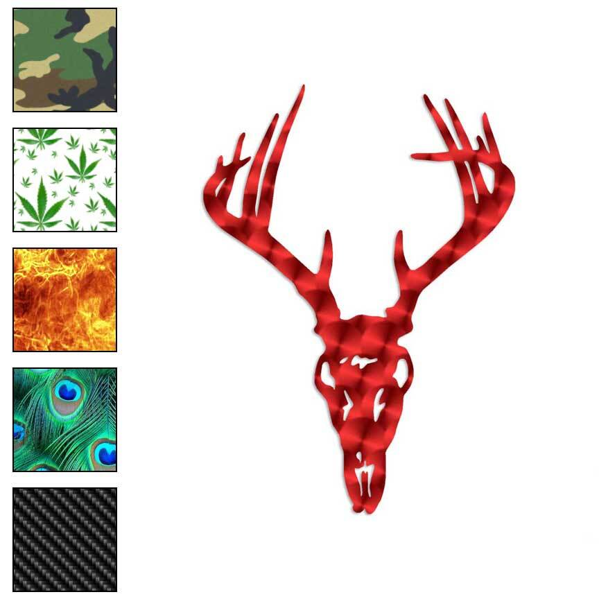 Deer Skull Trophy, Vinyl Decal Sticker, 40 Patterns & 3 Sizes, #199