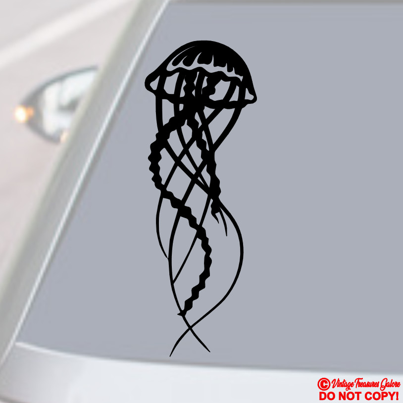 JELLYFISH Vinyl Decal Sticker Car Rear Window Wall Bumper SEA LIFE OCEAN ANIMAL