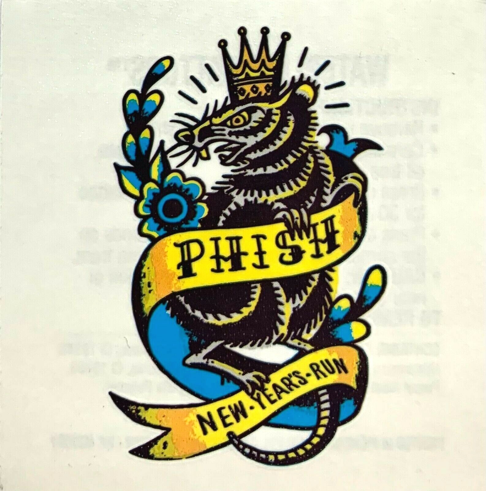 Phish Temporary Tattoo New Year’s Run Sticker Memorabilia Logo Decal