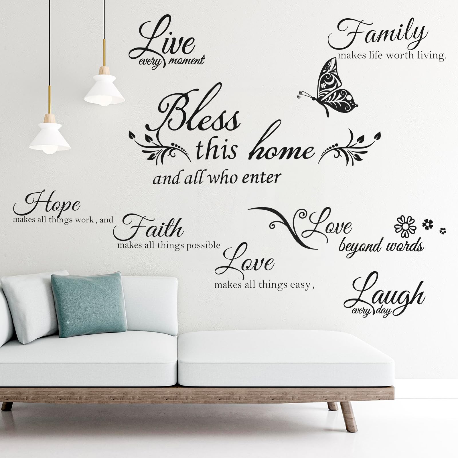 Inspirational Wall Decals Home Decor Motivational Quotes Stickers 23.6x11in