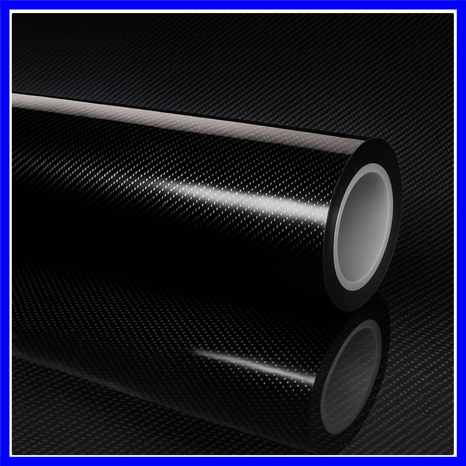 7D Super Glossy Black Carbon Fiber Vinyl Wrap – Anti-Wrinkle, Air Release Aut…