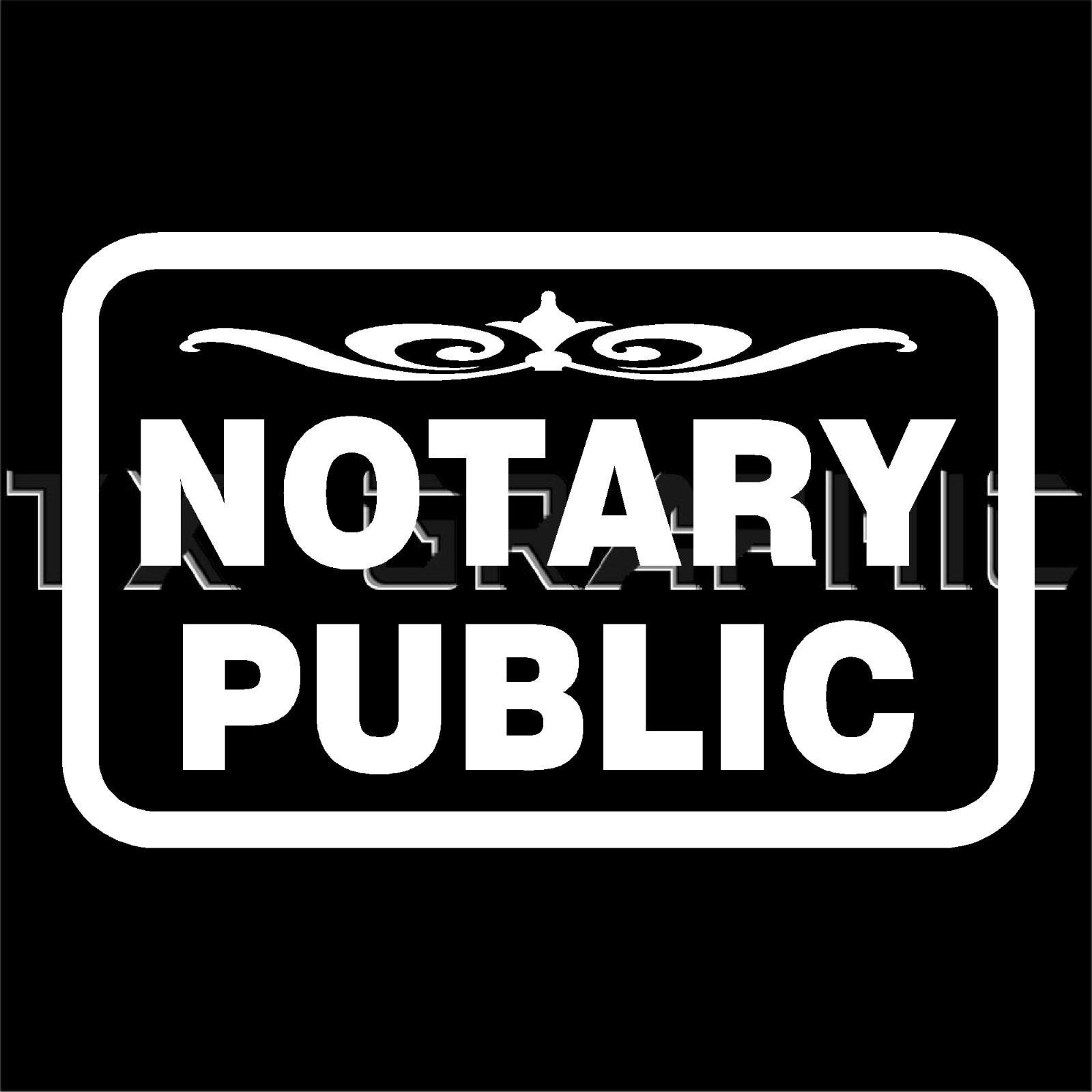 NOTARY PUBLIC DECAL BUSINESS OFFICE BANK CHECK CASHED CURRENCY EXCHANGE