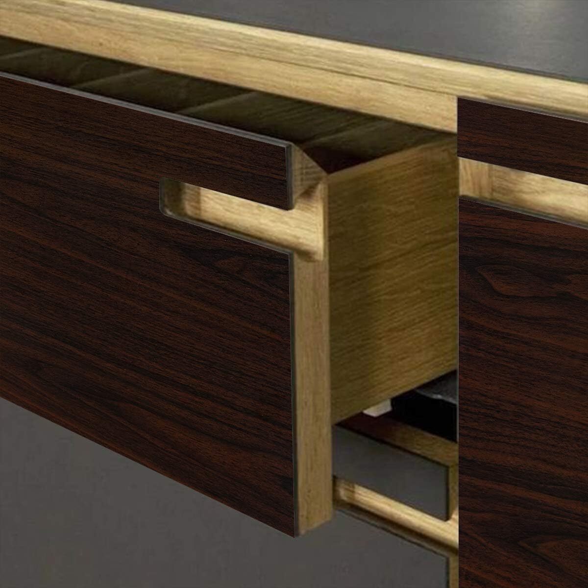 Dark Brown Wood Grain Wallpaper Faux Walnut 16″ x 197″,