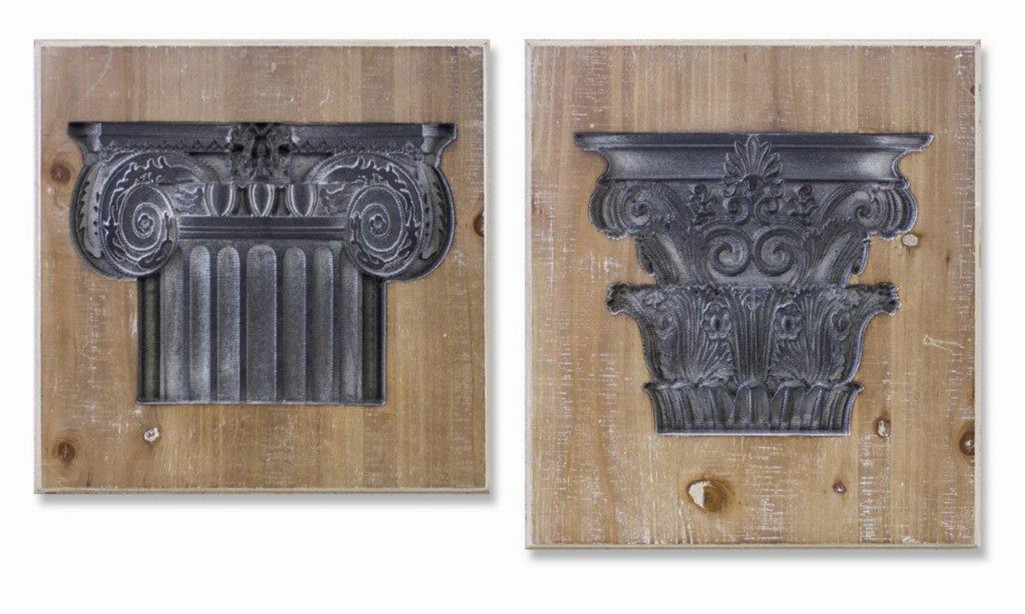 Wall Plaque (Set of 2) 14″SQ, 14″W x 15.75″H Wood/MDF