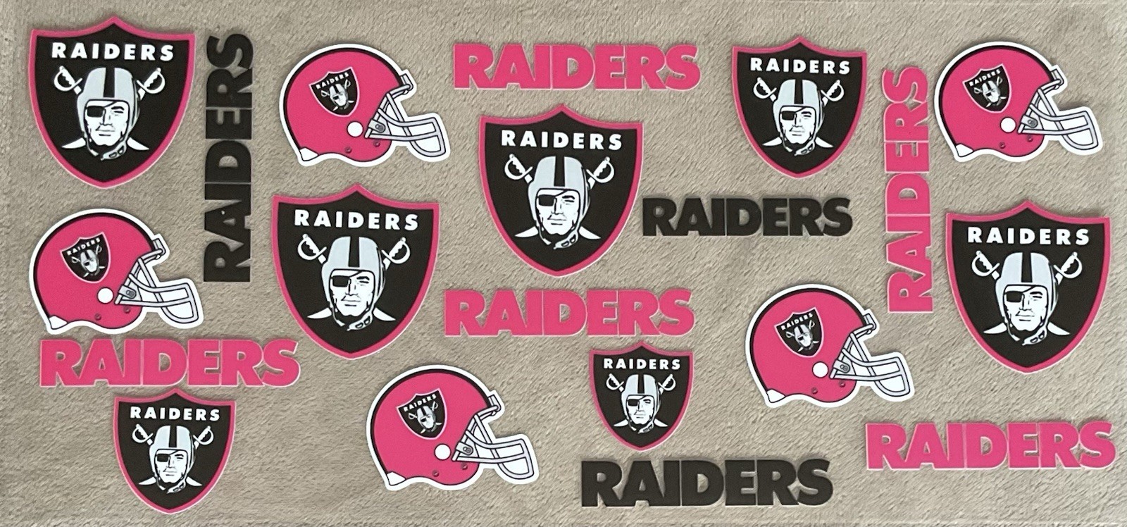 LAS VEGAS Football Team UV DTF Transfer Sticker Cup Wrap DIY Bottles Etc. PINK