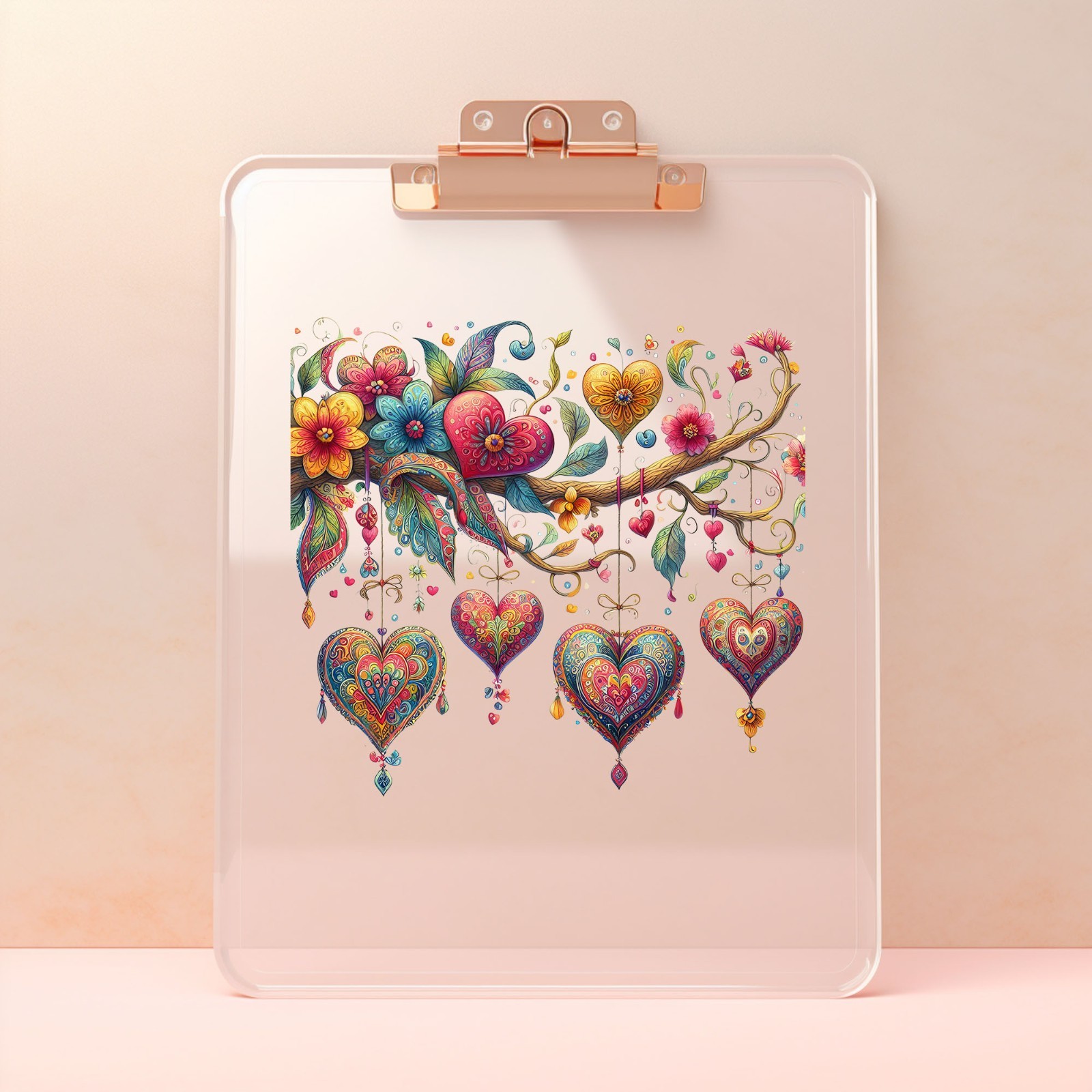 Boho Heart Swag UV DTF Transparent Sticker / Decal
