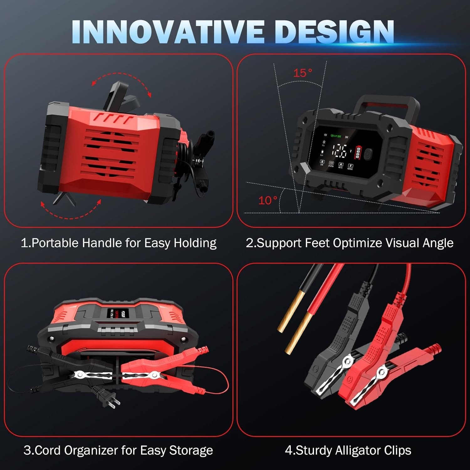 20-Amp Car Battery Charger, 12V/20A and 24V/10A LiFePO4,Lead-AcidAGM/Gel/SLA …