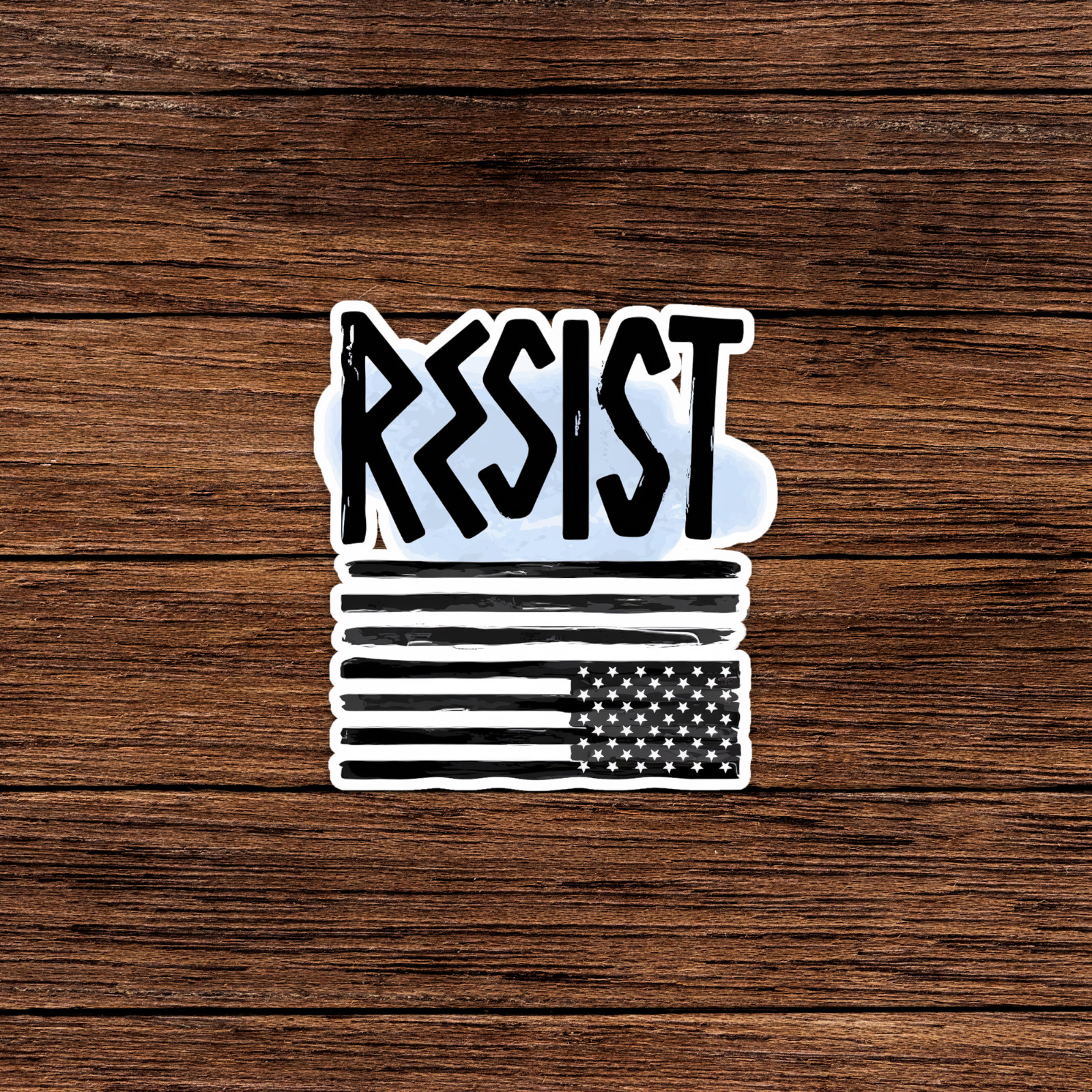 Resist Flag Sticker – Protest Political Activism Decal US Flag Design #554