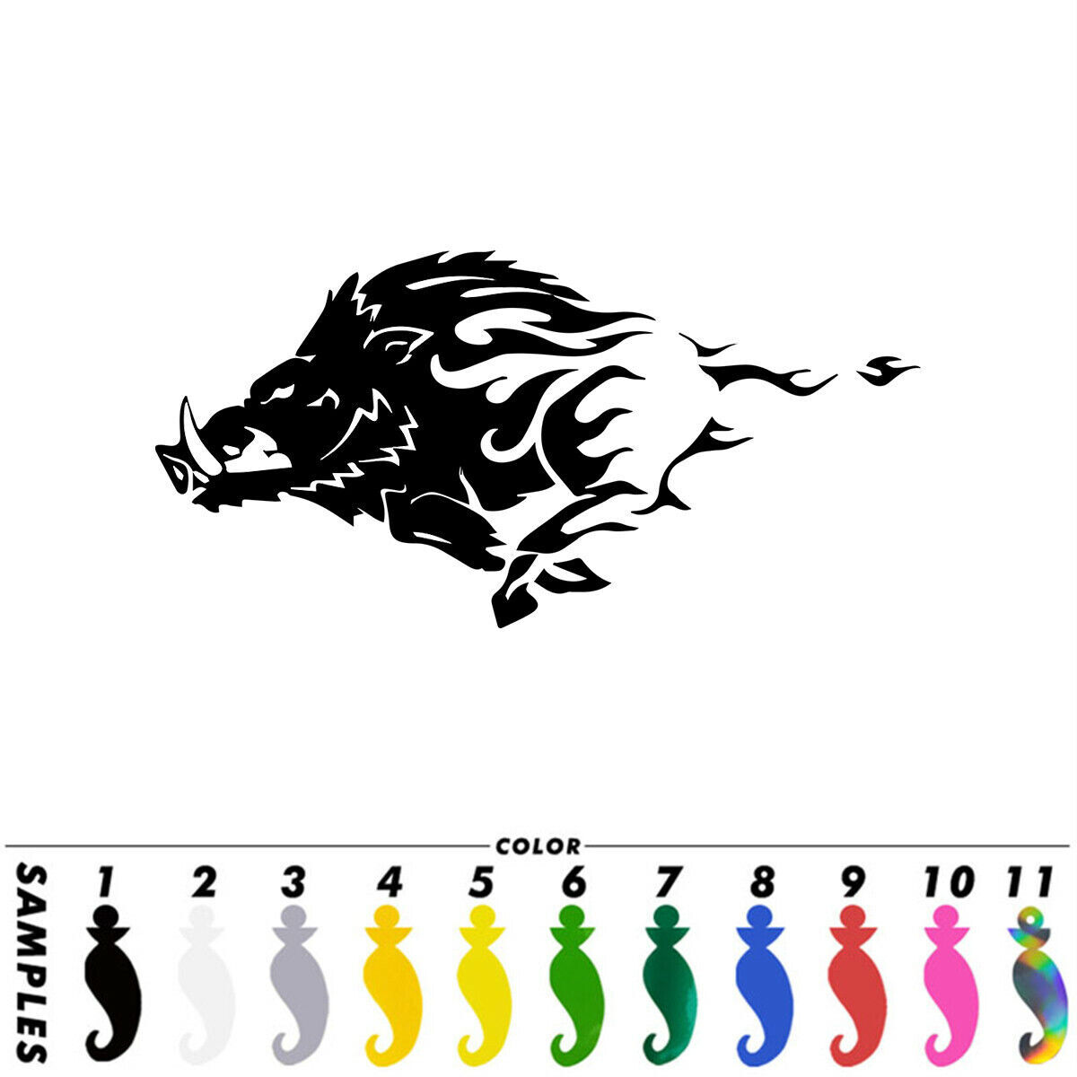1Pcs Wild Hog Pig Boar Animal Car Auto Truck Window Bumper Vinyl Sticker Decal