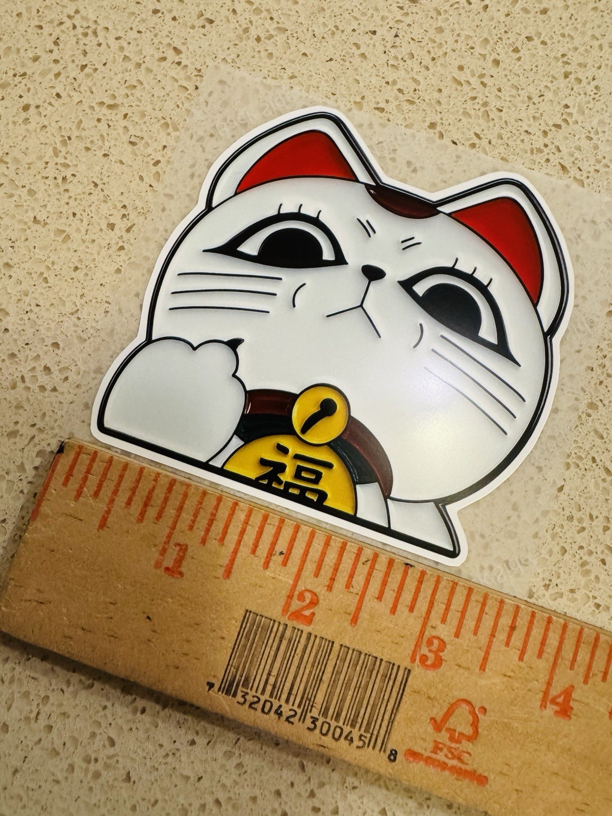 Turbo Granny Lucky Cat Peeker Decal – Waterproof Car Window Bumper Sticker Anime