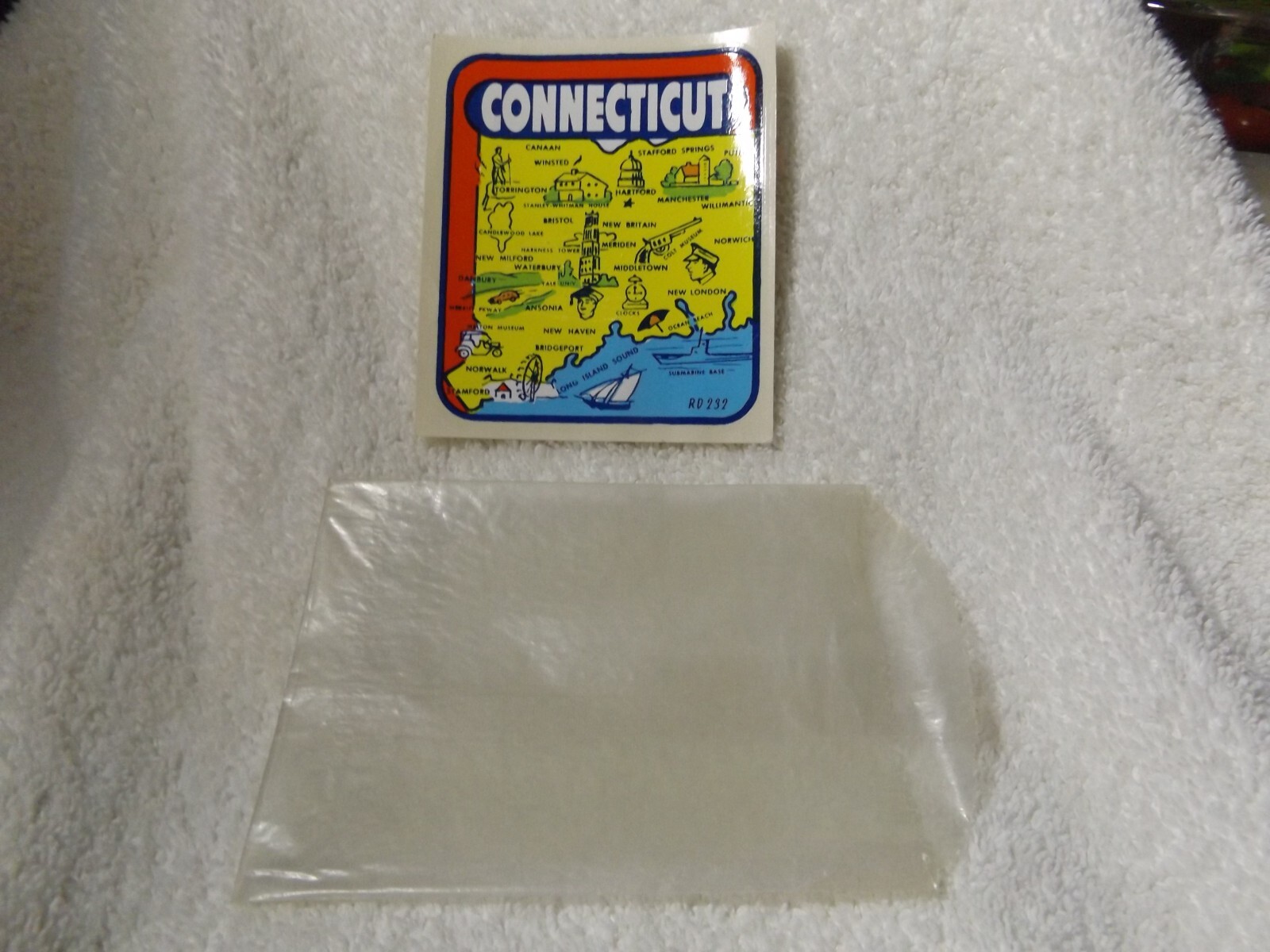 CONNECTICUT Vintage 1960s Decal in original sleeve