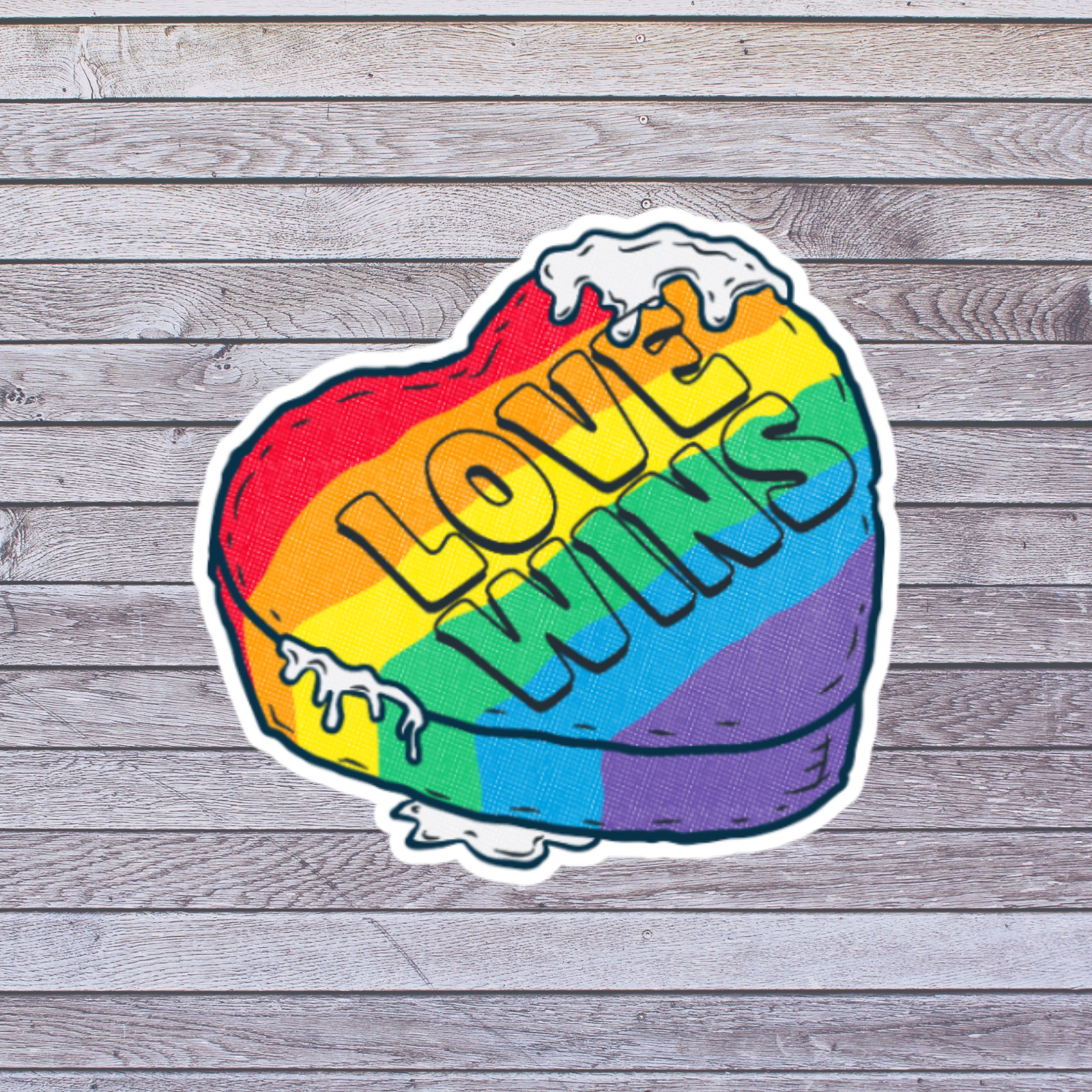 Gay Pride sticker vinyl decal LGBTQ rainbow equality love wins 5″