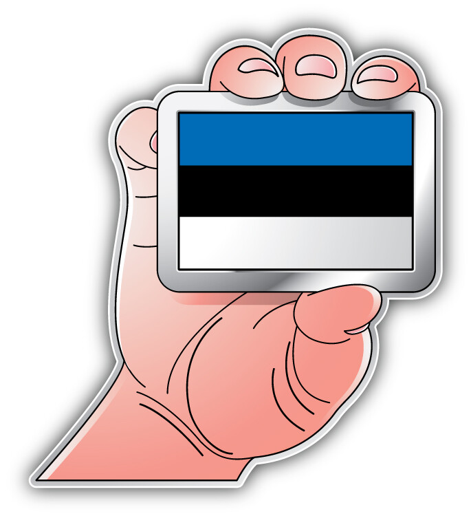 Estonia World Flag Hand Car Bumper Sticker Decal