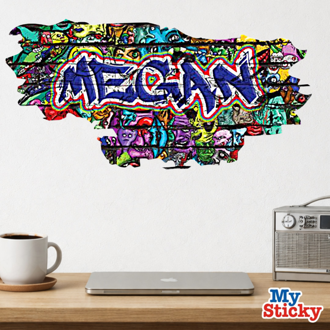 Personalized Graffiti Name Wall Decal Custom Bedroom Wall Sticker Mural Decor